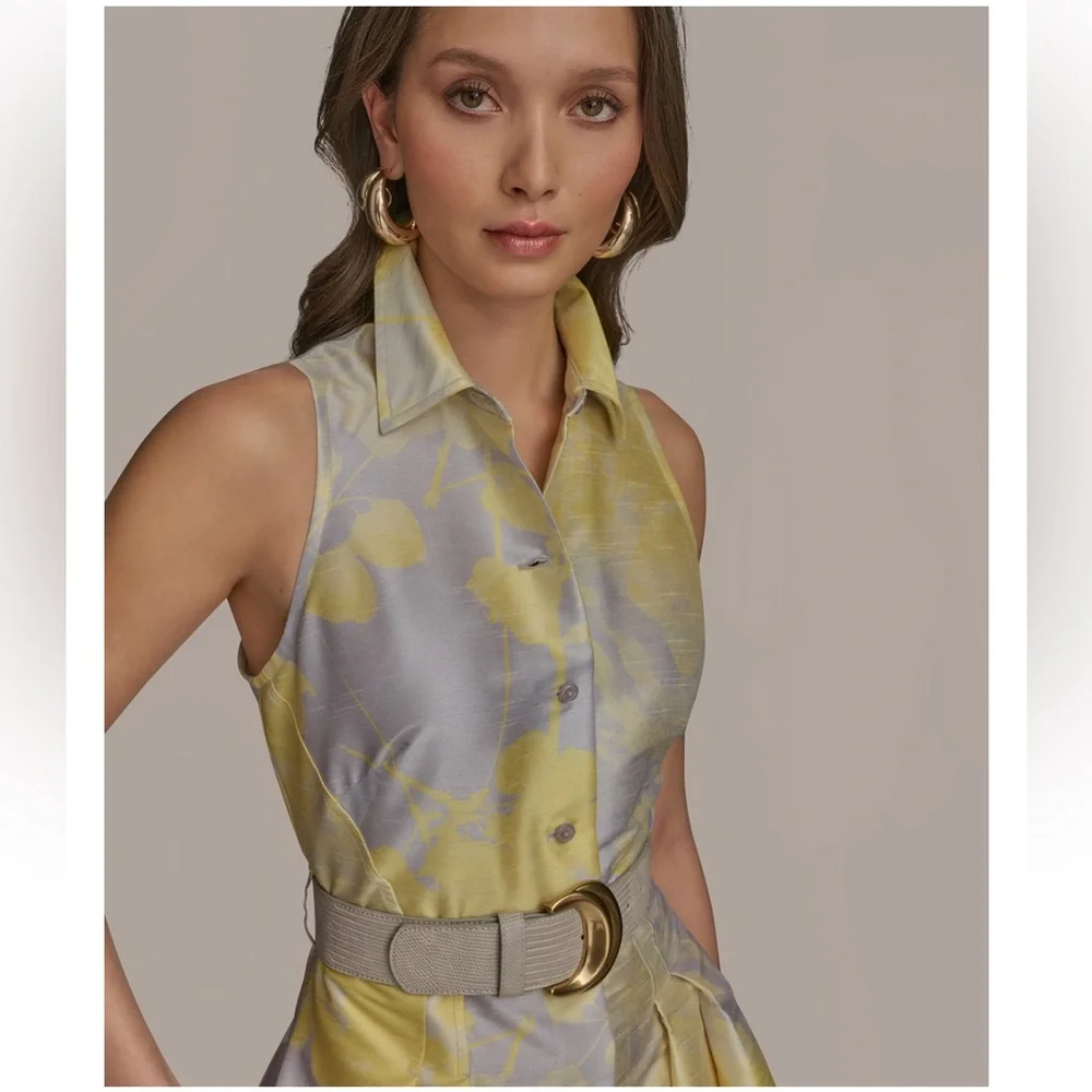 Donna Karan Yellow and Gray A-Line Skirt - Picture 2 of 8